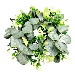 Faux Eucalyptus Wreath Front Door Decor,Farmhouse Wreath 12 inch Greenery Wreath